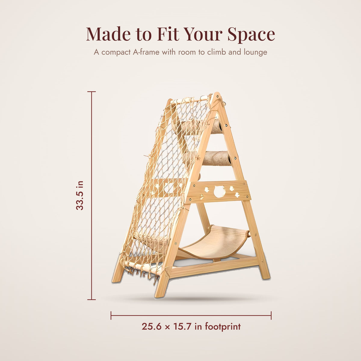 Alpine Wooden A-Frame Cat Tree details