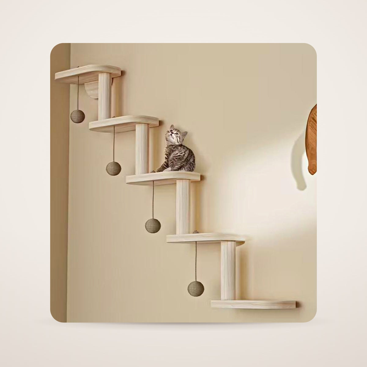 Cascade modular wooden cat wall climber