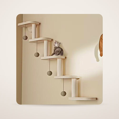 Cascade modular wooden cat wall climber