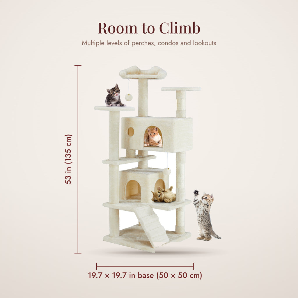 Chalet Cat Treehouse dimensions: 53 in tall