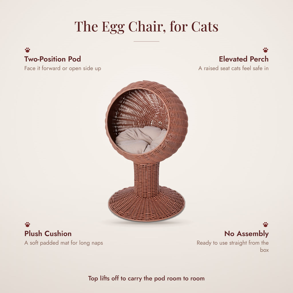 Cocoon Swivel Egg Pod Cat Bed features