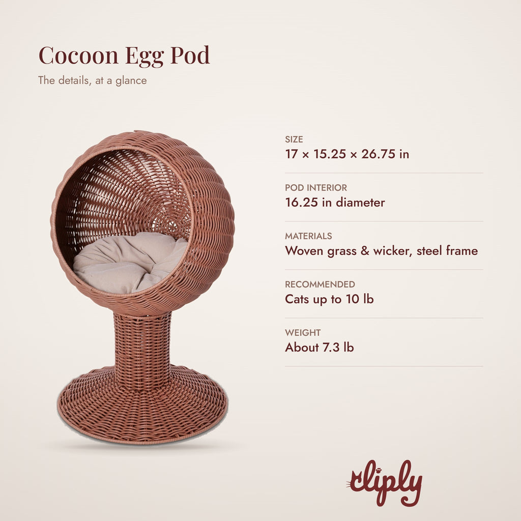 Cocoon Swivel Egg Pod Cat Bed details