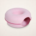 Halo felt cat cave in Light Pink, donut cat tunnel bed with zip-apart peekaboo opening
