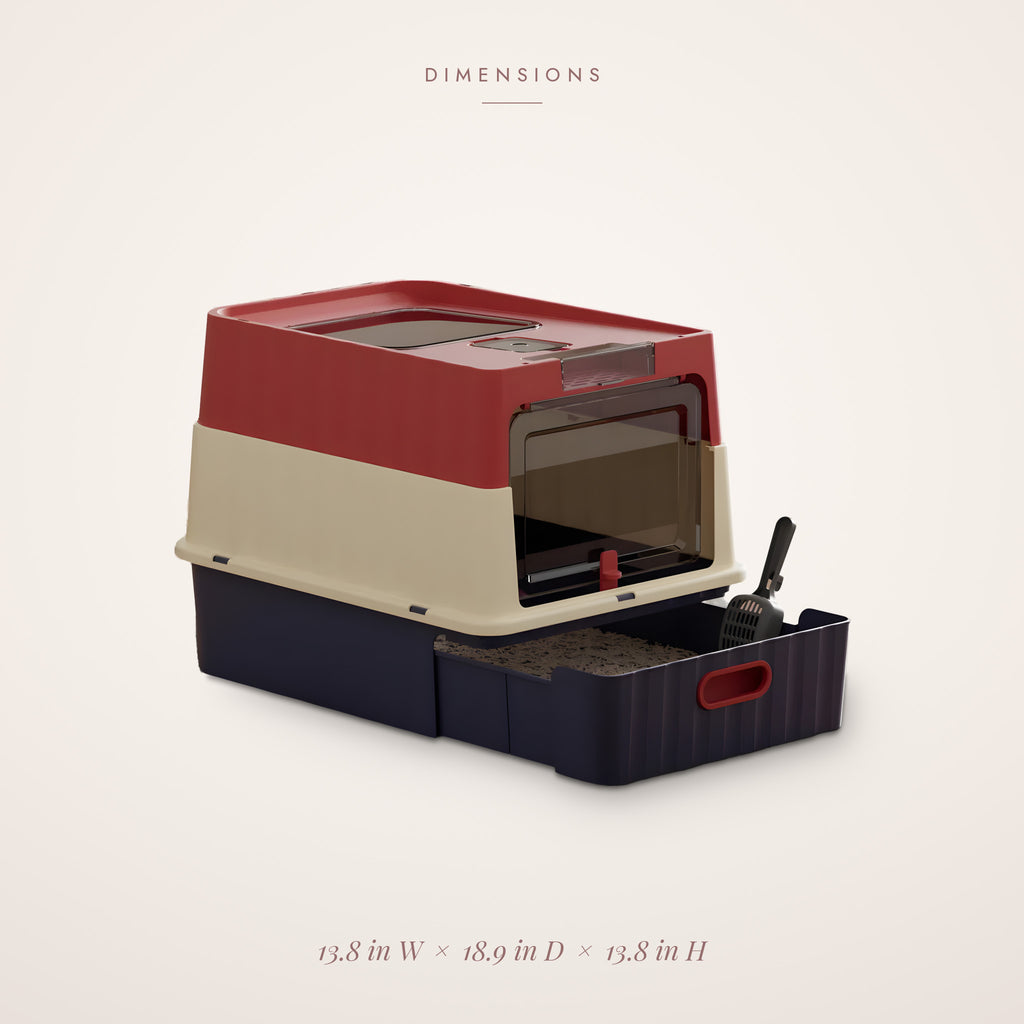 Drawer litter box dimensions: 13.8 in W x 18.9 in D x 13.8 in H