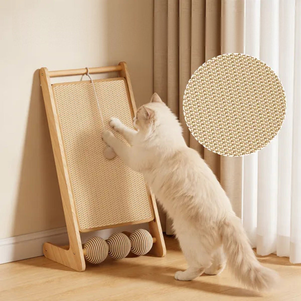 Cat scratching the natural sisal board