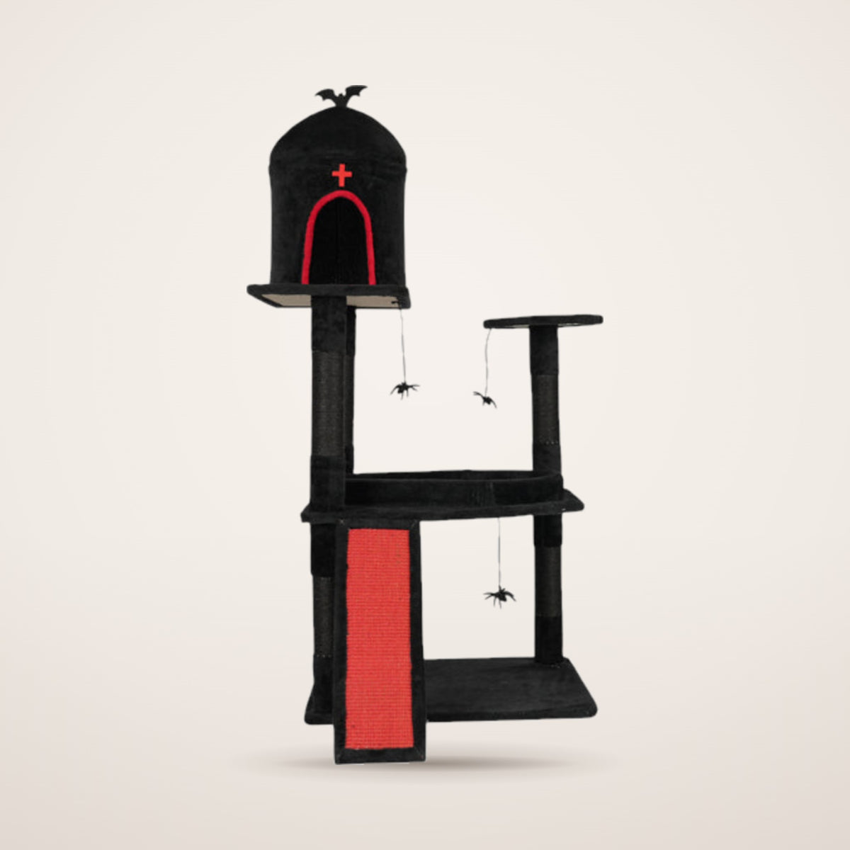 Nocturne gothic cat tree in black and red