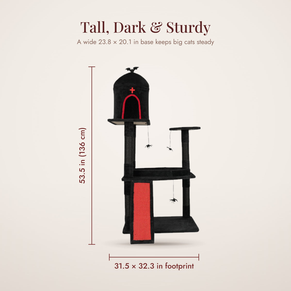 Nocturne cat tree dimensions: 53.5 in tall