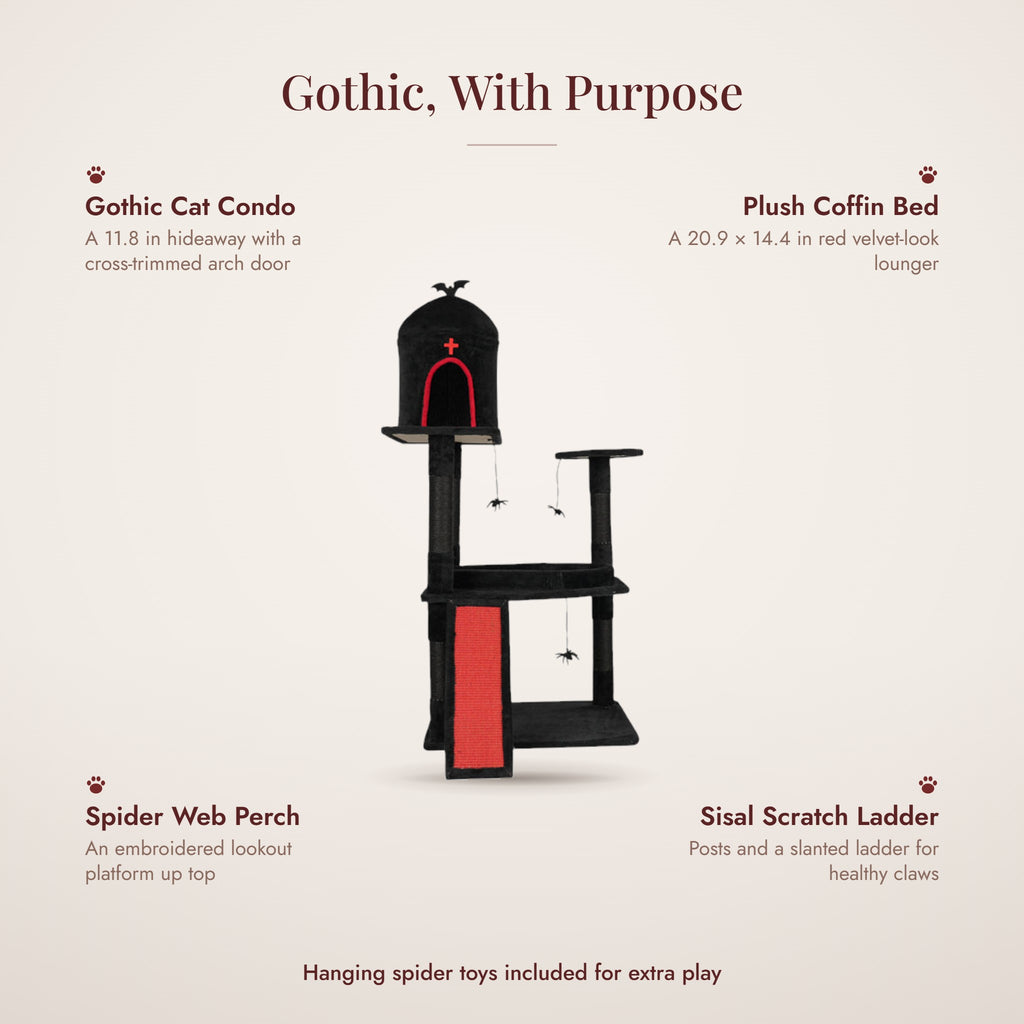 Nocturne gothic cat tree features