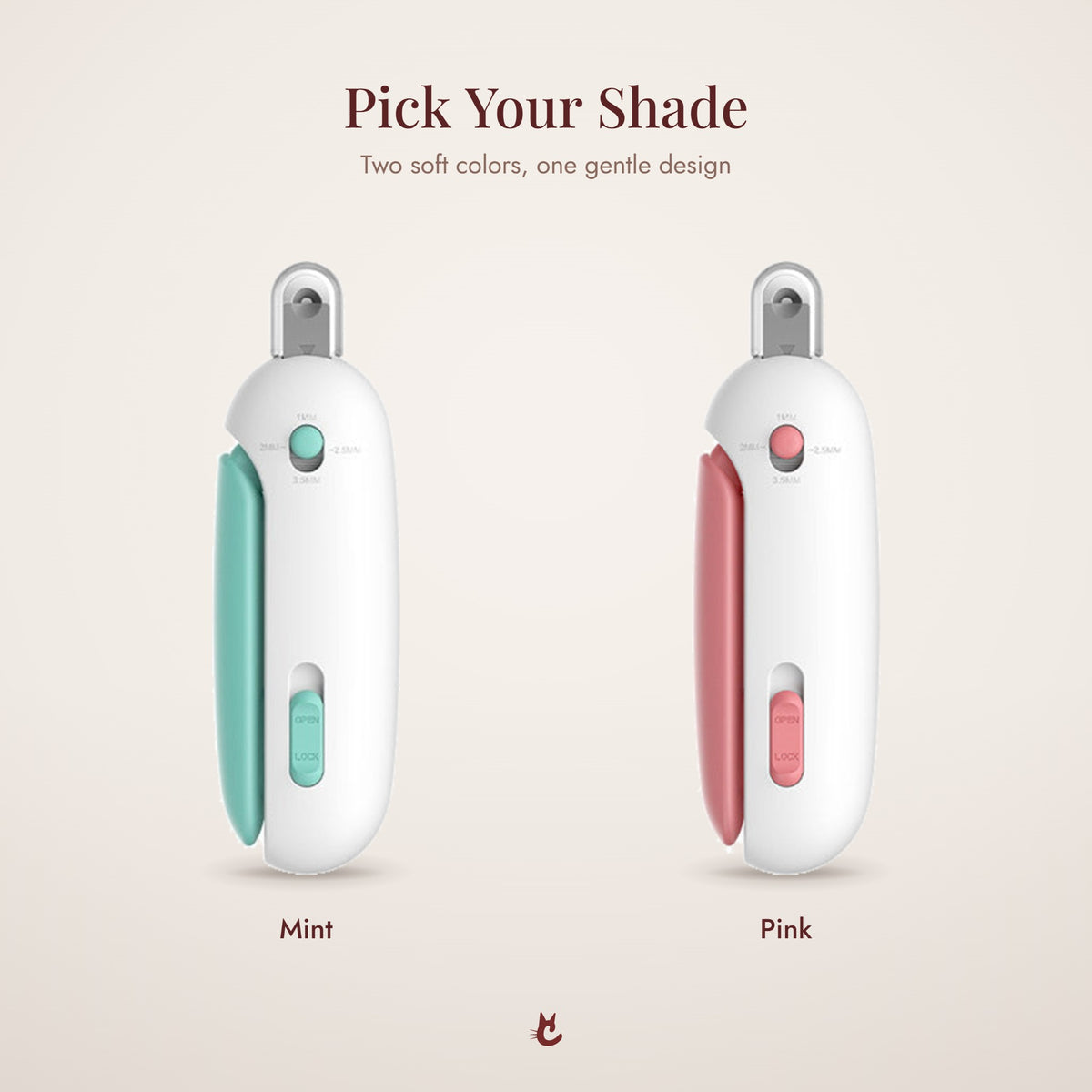 Cat nail clipper in mint and pink