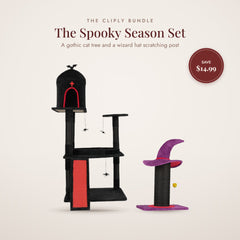 Spooky Season Set – Gothic Cat Tree & Wizard Hat Scratcher Bundle