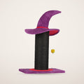 Wizard hat cat scratching post in purple and black